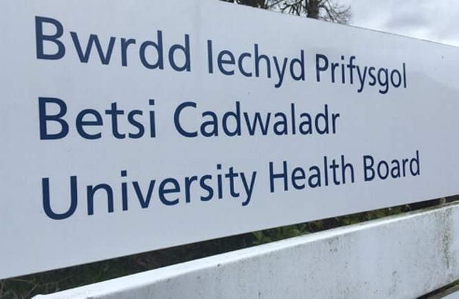 Betsi Cadwaladr University Health Board sign