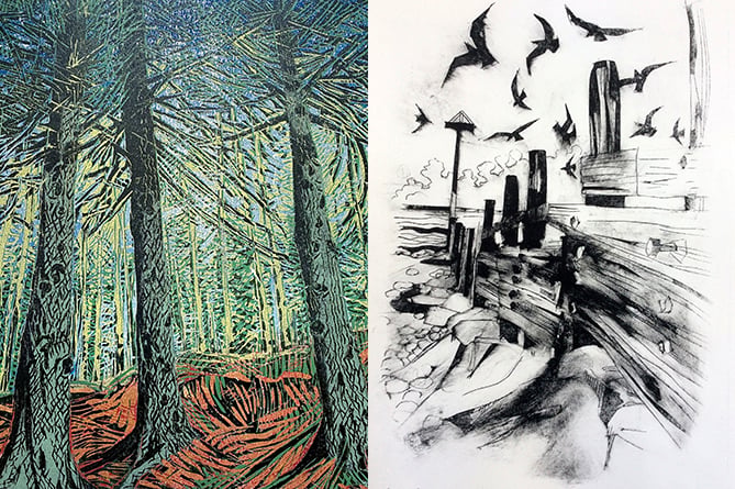 Printmaking work by Jude Macklin and Stuart Evans