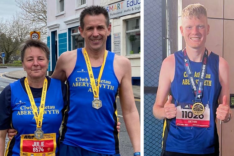 Aberystwyth Athletics Club: Julia Williams, Paul Williams and Gethin Holland