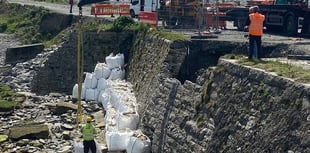 Works underway on sinkhole at Aberystwyth beach amid safety fears