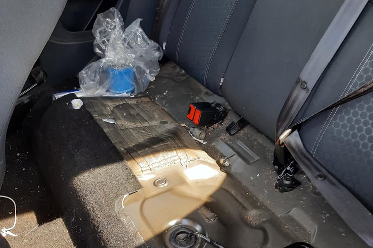 This is the sight that met the police when they stopped the car