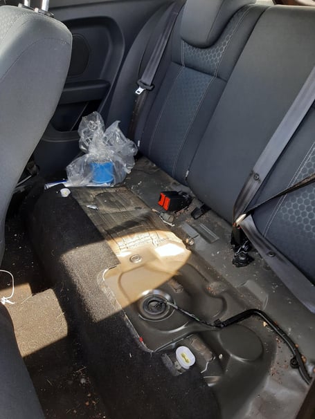 This is the sight that met the police when they stopped the car