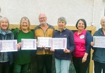Borth volunteers recognised for dedication to wellbeing scheme