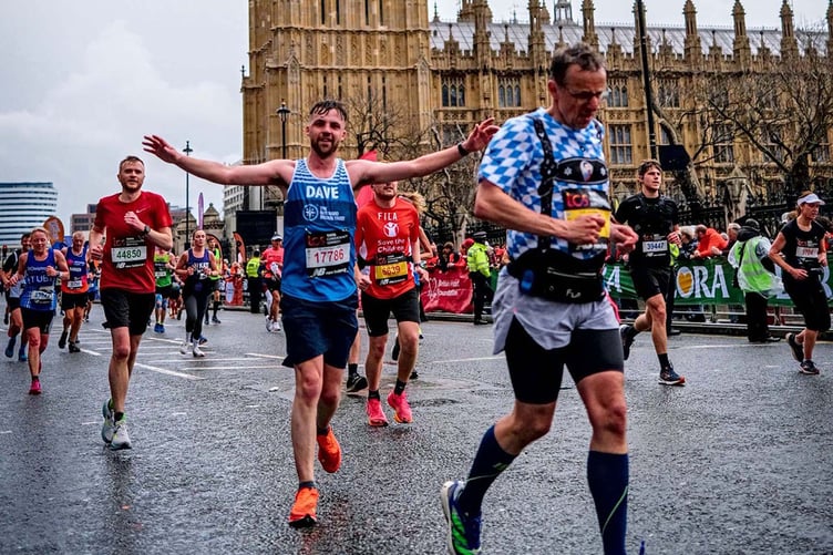 Dave running past Big Ben