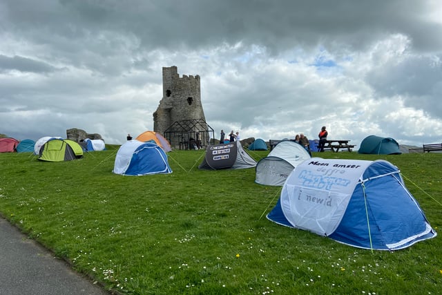 In-tents drama at castle