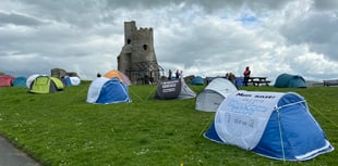 In-tents drama at castle