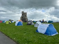 In-tents drama at castle