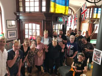 Famous faces gather at Aberystwyth pub to celebrate coronation