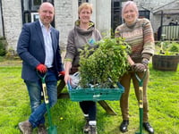 MP and MS plant trees in pub garden