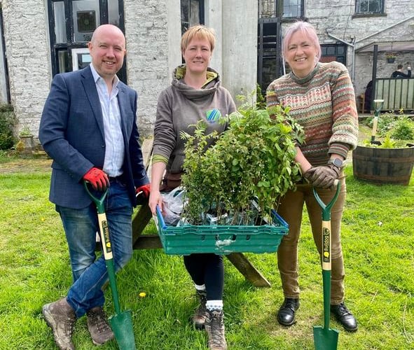 Liz Saville Roberts, Meg Thorman and Mabon ap Gwynfor