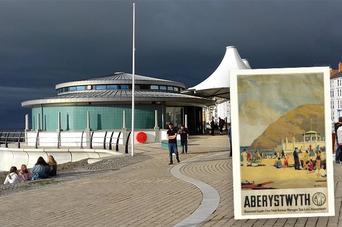 Aberystwyth bandstand postcard