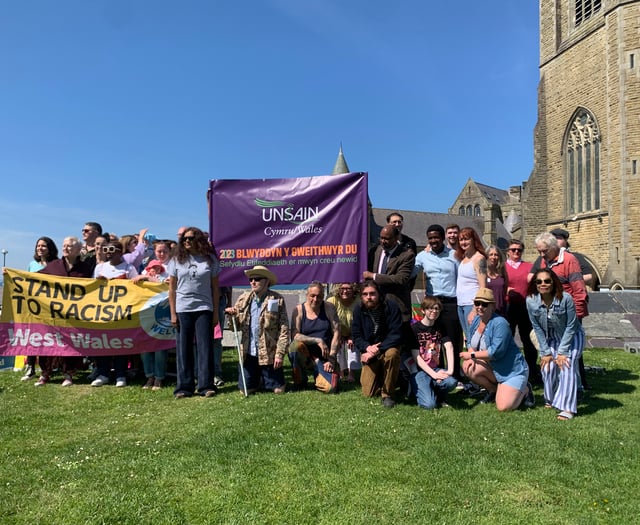 Anti-racism rally staged at Aberystwyth Castle