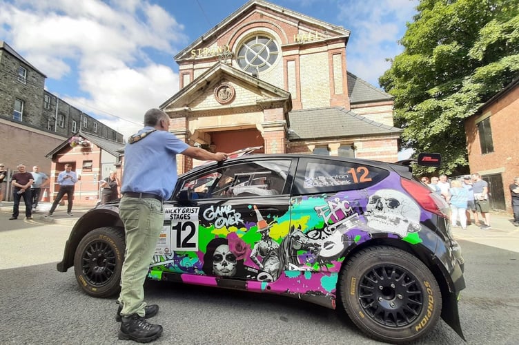 Nicky Grist Rally cars flagged off