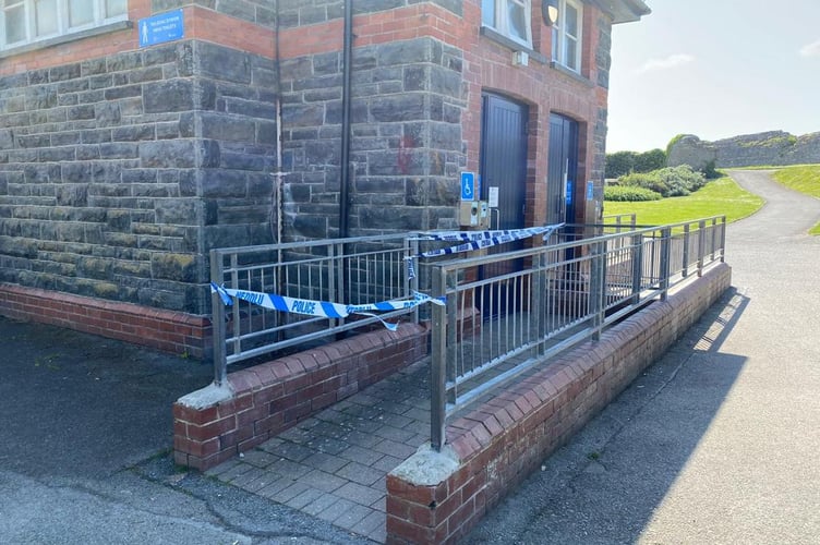 Police cordoned off the disabled toilets in the castle grounds