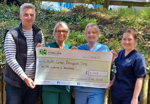 Radio presenter's quad bike trek raises £3,000 for Bronglais Appeal