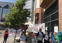 Theatrical protest against Welsh river pollution in Aberystwyth 