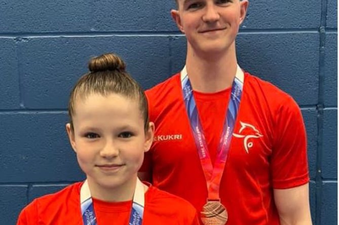 Murain Roberts and Kieran Guy gymnasts. bronze medal at the Acrobatics Gymnastics British Championships