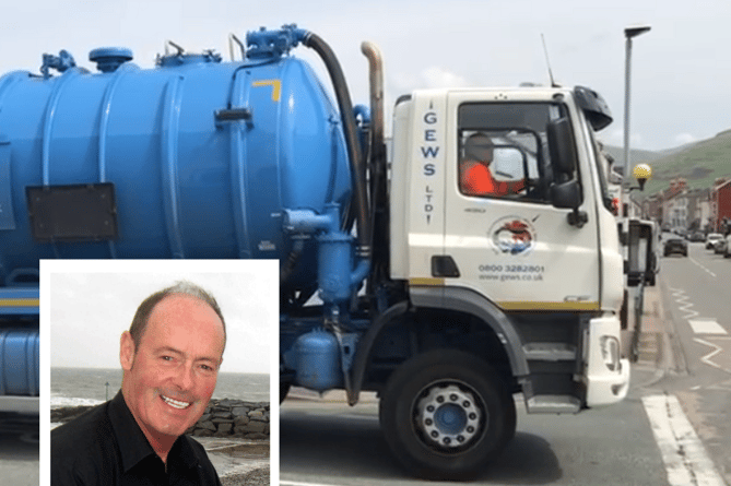 Mike Stevens and one of the sewage lorries