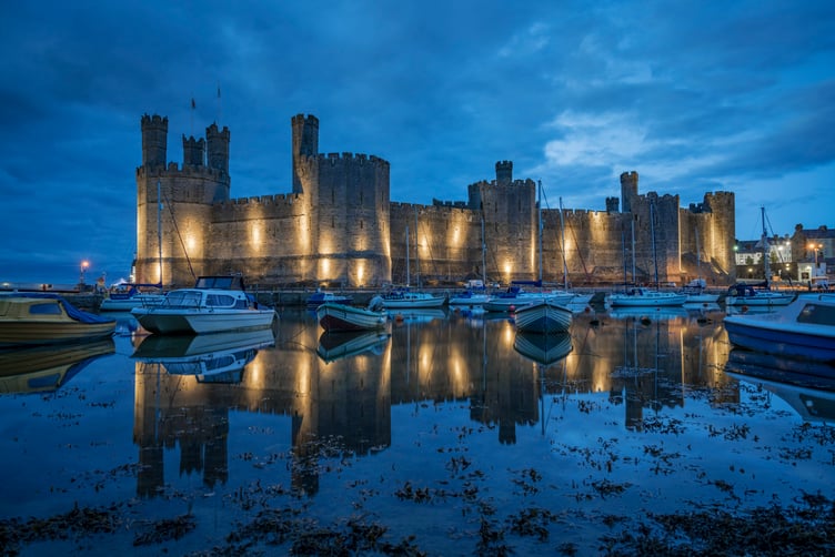 The castle under floodlighting in early evening
Caernarfon Castle
Cadw Sites
World Heritage Sites
SAMN: CN079
NGR: SH477626
Gwynedd
North
Castles
Medieval
Defence
Historic Sites
Marketing
Reference
