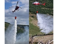 Wildfire helicopter helps crews tackle blaze near Tregaron