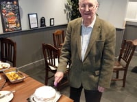 John celebrates 93rd birthday with fellow bridge club members