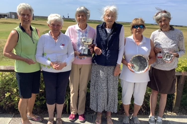 All the prizewinners held at a presentation event held at Borth & Ynyslas Golf Club recently