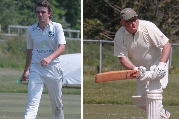 Left, Joe Williamson bowled 9 overs, 2 for 14 for Dolgellau; right, Phil Deane was 53 not out for Dolgellau 2nds 030623