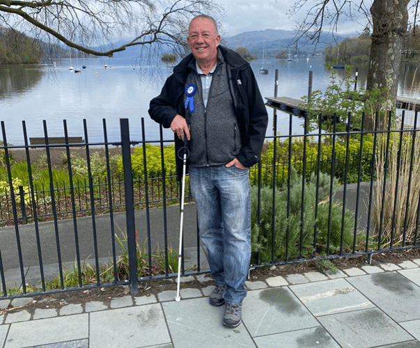 David Reaney, 61, who volunteers with RNIB Cymru, hopes to inspire other people living with sight loss