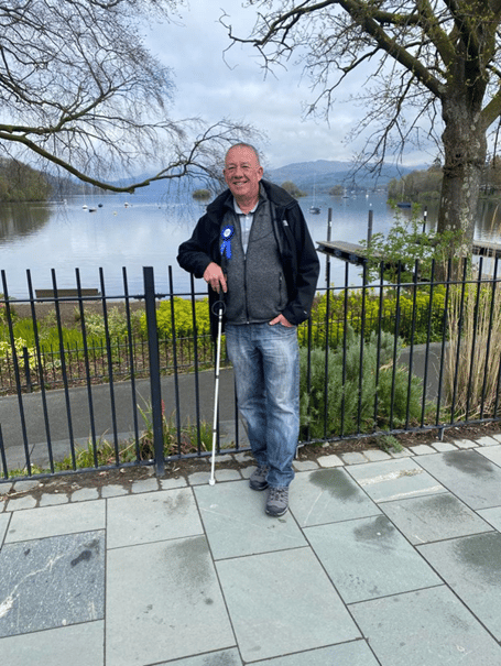 David Reaney, 61, who volunteers with RNIB Cymru, hopes to inspire other people living with sight loss