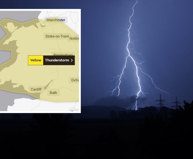 Weekend thunderstorm warning issued by Met Office