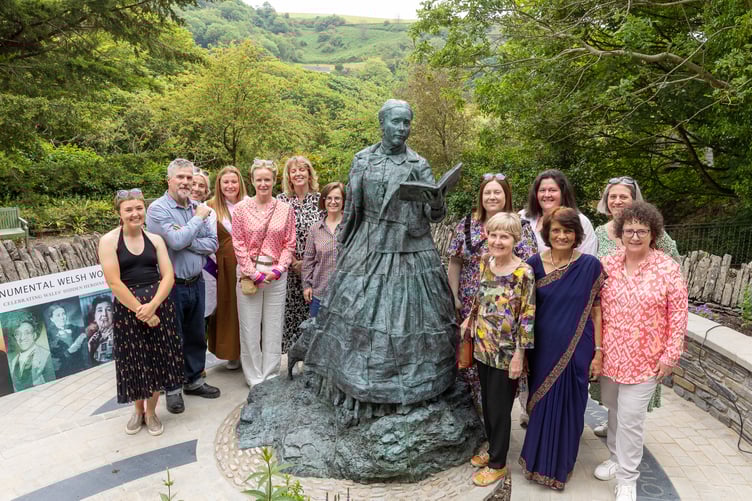 A group picture of those involved with Monumental Welsh Women