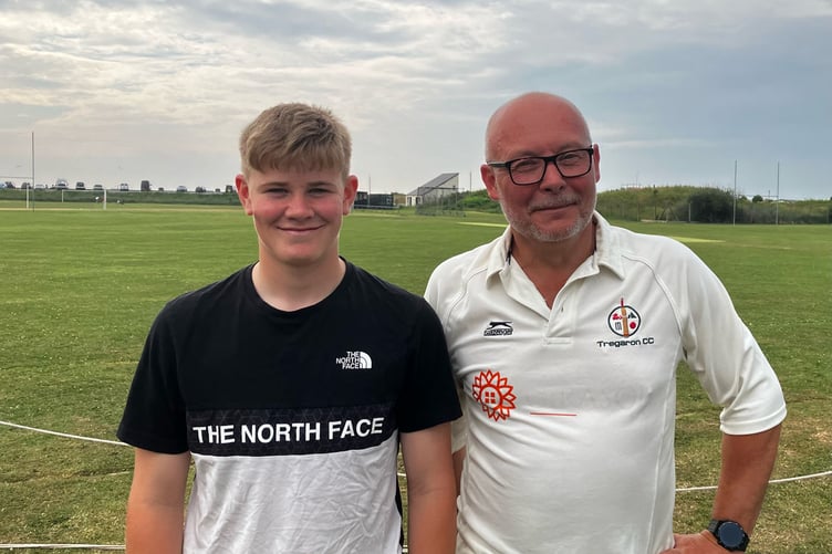 The players of the match - Aberystwyth's Noa Jones (left) and Aberaeron's Nigel Salmon West Wales Conference 110623