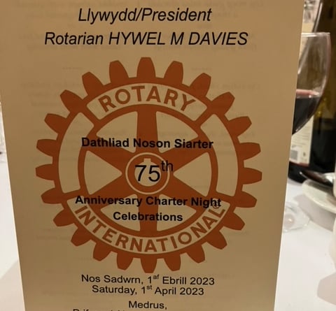 Aberystwyth Rotary Club held a 75th anniversary charter night in April