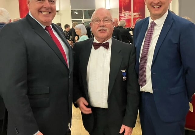 Former First Minister Carwyn Jones and MP Ben Lake attended a 75th Charter dinner in Aberystwyth in April