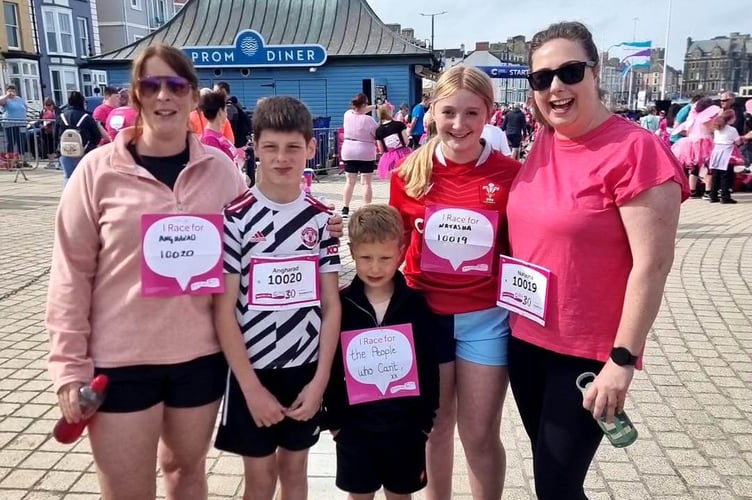Angharad Evans, Trystan Evans, Oscar Ginder, Teleri Evans and Natasha Ginder
