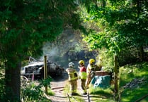 Video shows firefighters at site of house fire