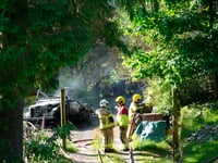 Video shows firefighters at site of house fire