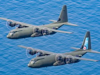 One last spin through the Mach Loop before retirement for RAF Hercules