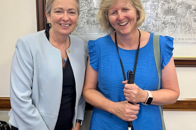 Liz Saville Roberts MP with Jane McCann at an event in Parliament