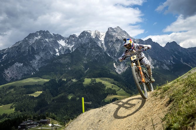 Fastest mum in the world Rachel Atherton on the slopes at Leogang in Austria 2023