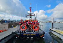 New Quay RNLI crew's journey to bring new lifeboat home continues