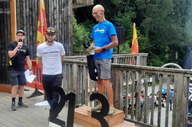 Podium place for Dave Powell winning his age category at Coed y Brenin 2023