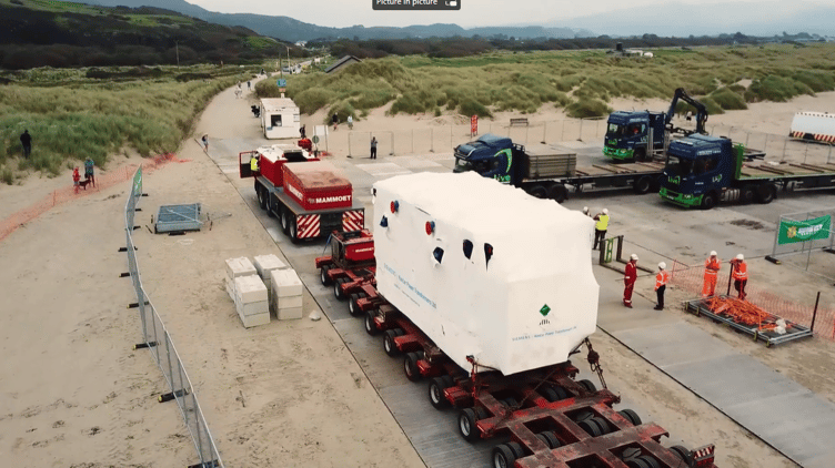 National Grid will deliver a new electricity transformer to Trawsfynydd via barge and Black Rock Sands beach in early July