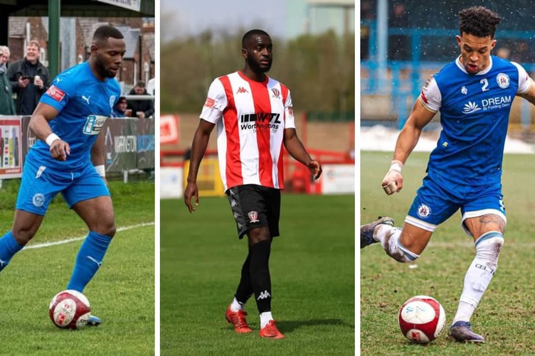 From left to right: Osebi Abadaki, Cesaire Lingouba and Kyle Harrison join Bala 2023