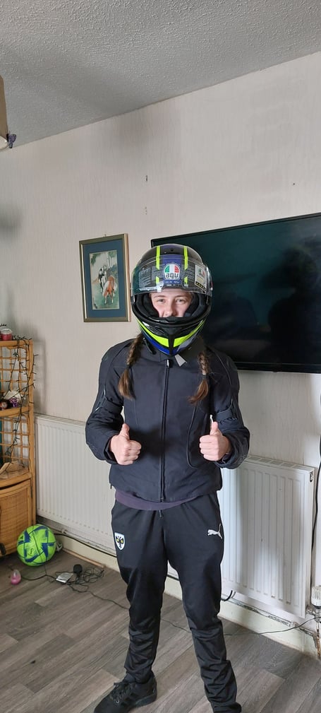 Tianna in her biking gear