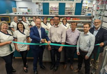 MS visits refurbished pharmacy in Llanidloes