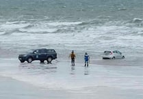 Car 'driven into sea' off mid Wales coast