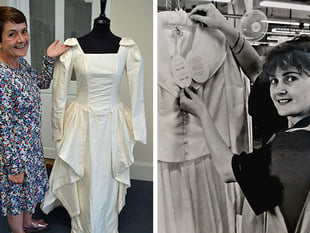 Laura Ashley seamstress reunited with wedding dress after 30 years