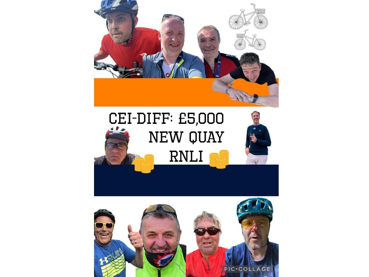 Group of friends to take on 190-mile 'Cei-diff' challenge for New Quay RNLI - Vimarsana News