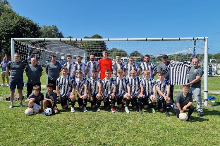 Penparcau in their new kit sponsored by Exceed Web Services